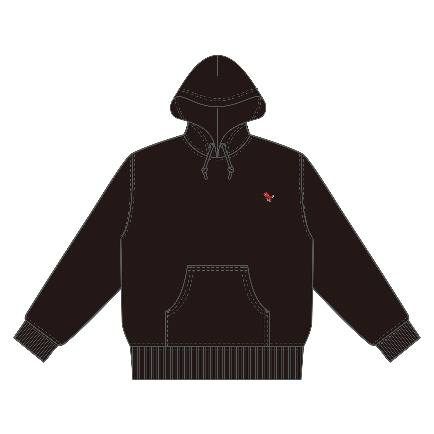 RED&WHITE DINOSAUR Hoodie
